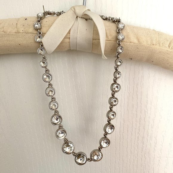 Vintage Silver Rhinestone Necklace - Picture 1 of 10